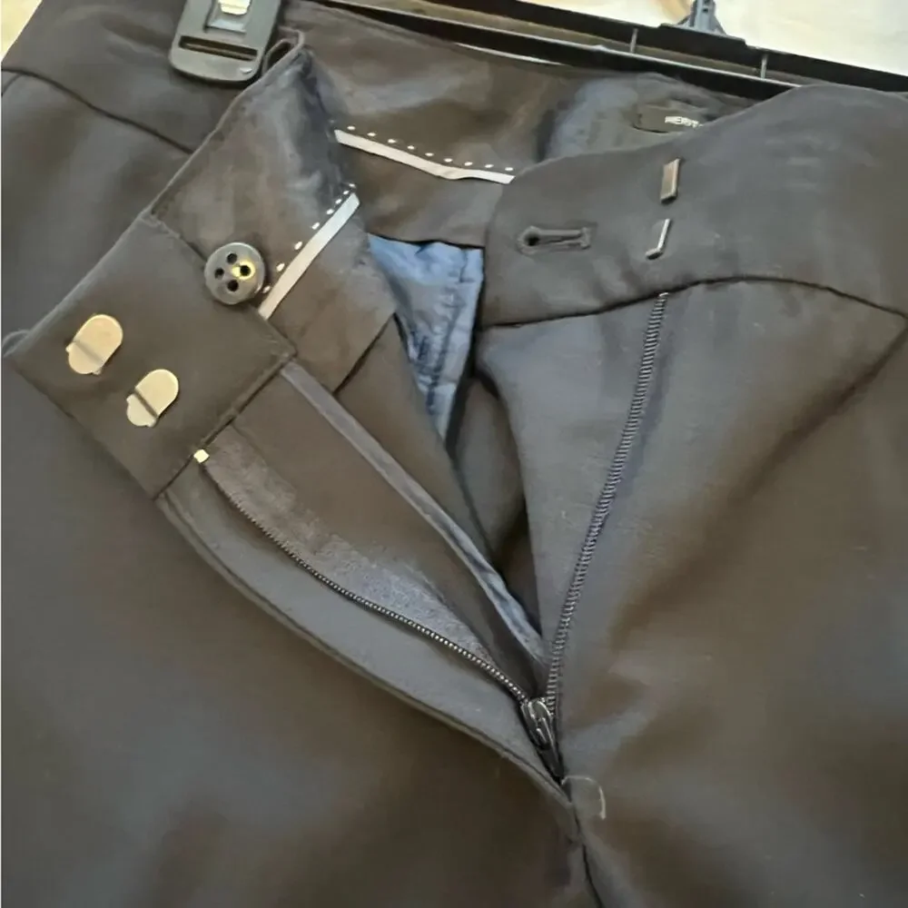 Talbots Women 14P Petite Wool Blend Wide Leg Career Navy Heritage Dress Pants - Picture 9 of 14